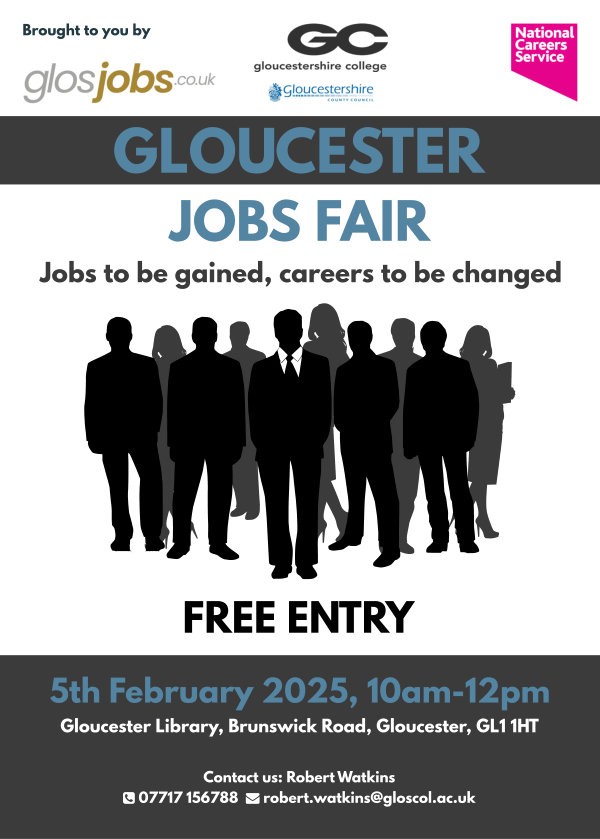 Gloucester Jobs Fair 5th February at the Gloucester Library 10am to 12pm