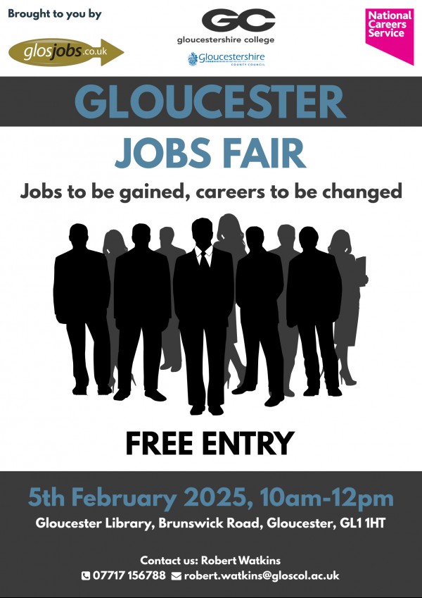 Gloucester Jobs Fair 5th February at the Gloucester Library 10am to 12pm