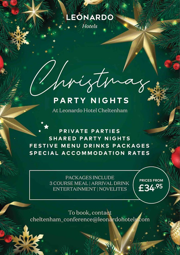 Christmas Parties at Leonardo Cheltenham - Early Bird Offer available until 31st July