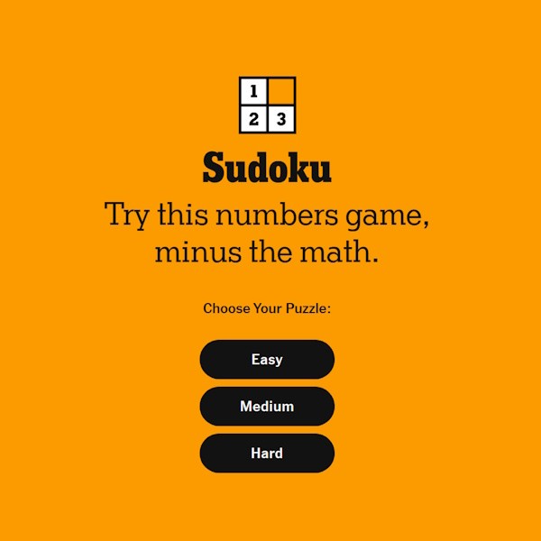 Play a daily game of Sudoku - Try this numbers game, minus the math.