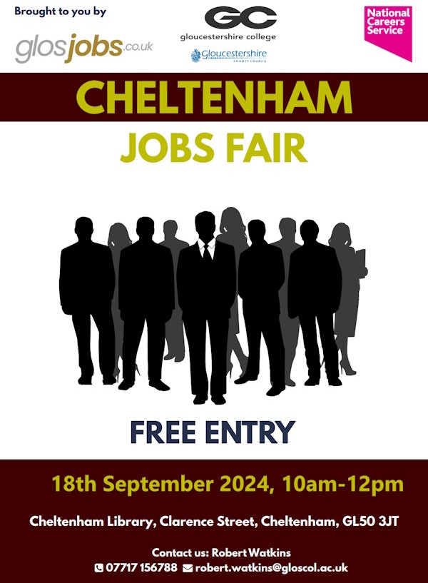 Cheltenham Jobs Fair - Wednesday 18th September 2024, 10am to 12pm